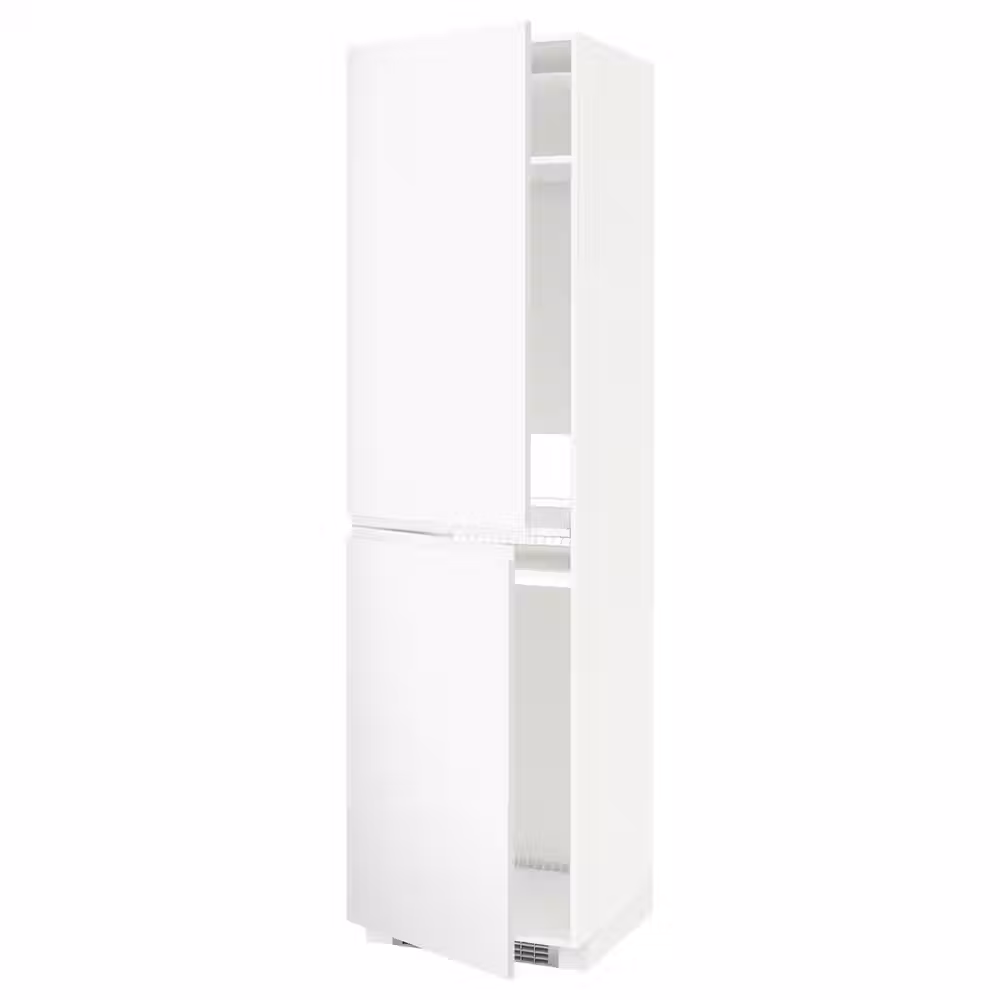 METOD Высок шкаф д холодильн/мороз - белый/Voxtorp матовый белый 60x60x220 см - фото 1