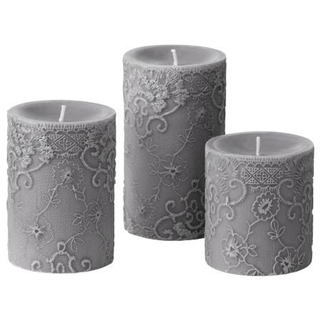 Формовая свеча, ароматическая, 3 шт КОРНИГ, дерево, серый