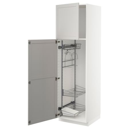 Высокий шкаф с отделением для аксессуаров для уборки IKEA METOD МЕТОД 394.631.36