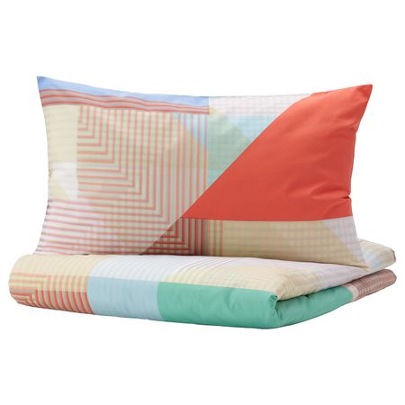 Пододеяльник и 2 наволочки, разноцветный 200x200/50x70 см IKEA PIMPERNÖT ПИМПЕРНЁТ 704.905.90