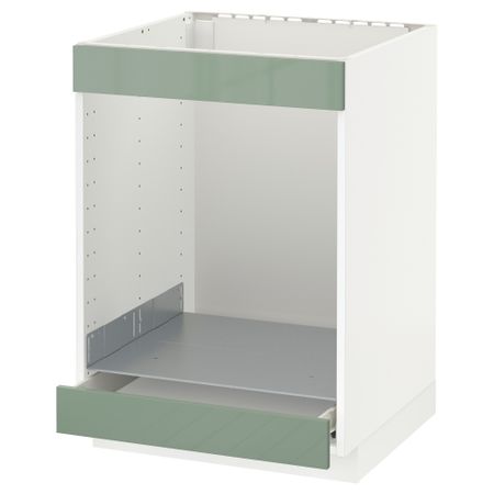 Напольный шкаф для/вароч панели+духовки/ящик МЕТОД, белый, Калларп светло-зеленый (60x60 см)