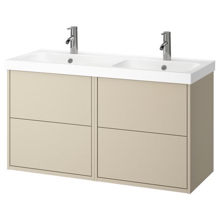 HAVBÄCK / ORRSJÖN Шкаф п-раковину/раковина/смеситель - бежевый 122x49x69 см