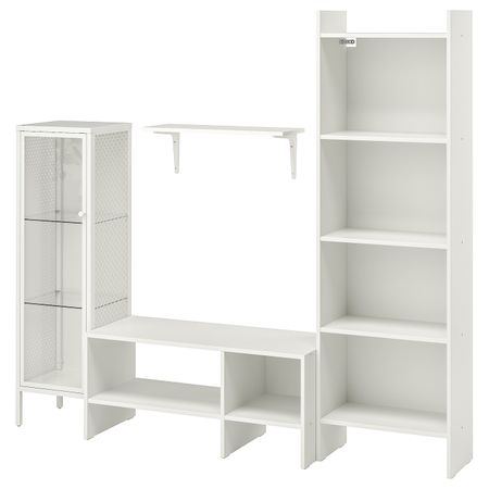 Шкаф для ТВ, комбинация, белый металлический 174x35x160 см IKEA BAGGEBO БАГГЕБО 694.438.11