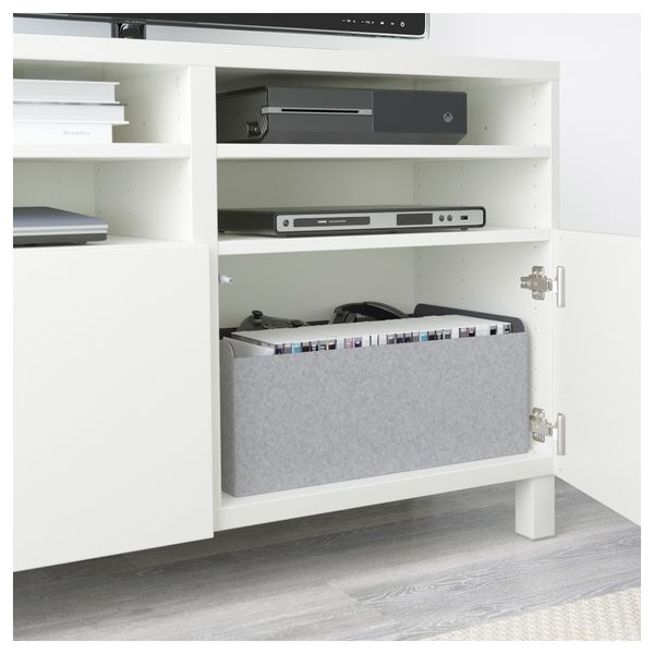 Тумба под ТВ, с дверцами БЕСТО, Лаппвикен белый (120x40x74 см) - фото 3