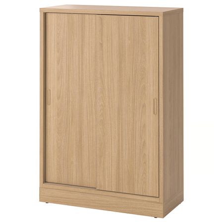 TONSTAD Шкаф с раздвижными дверцами - дубовый шпон 82x37x120 см