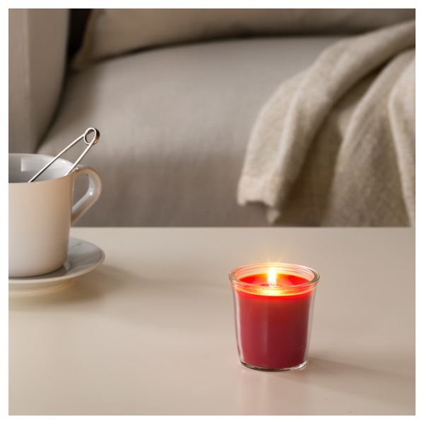 Ароматическая свеча в стакане СМОТРЕВЛИГ, Ягодная смесь, красный (7 см) - фото 2