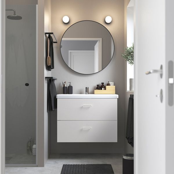 Шкаф под раковину с 2 ящиками, белый 80x40x60 см IKEA FISKÅN ФИСКОН 204.976.31 - фото 3