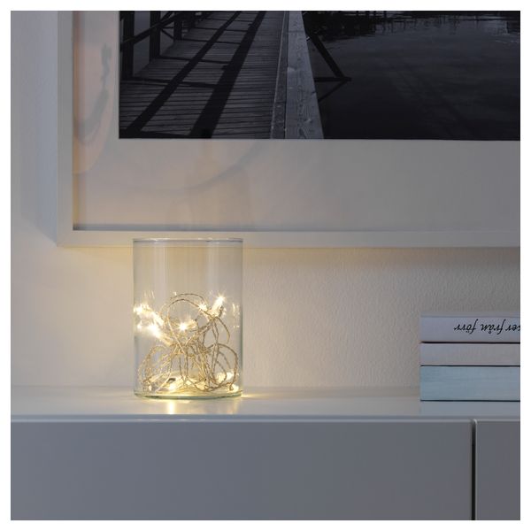 Гирлянда, 12 светодиодов СЭРДАЛЬ, прозрачный с батарейным питанием, для помещений - фото 2