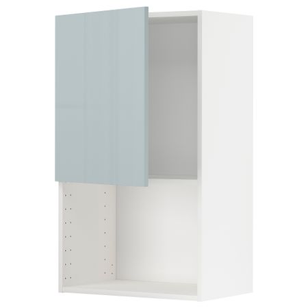 Навесной шкаф для СВЧ-печи, 60x100 см, белый, Kallarp серо-синий светлый IKEA METOD МЕТОД 794.794.75