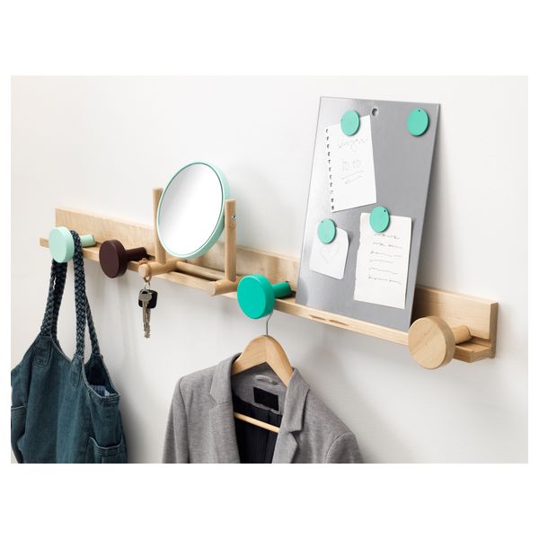 Настенная планка ИКЕА ПС 2014, береза - схема-чертеж с размерами