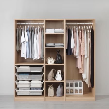 Гардероб, под беленый дуб, 200x58x201 см IKEA PAX ПАКС 091.284.95