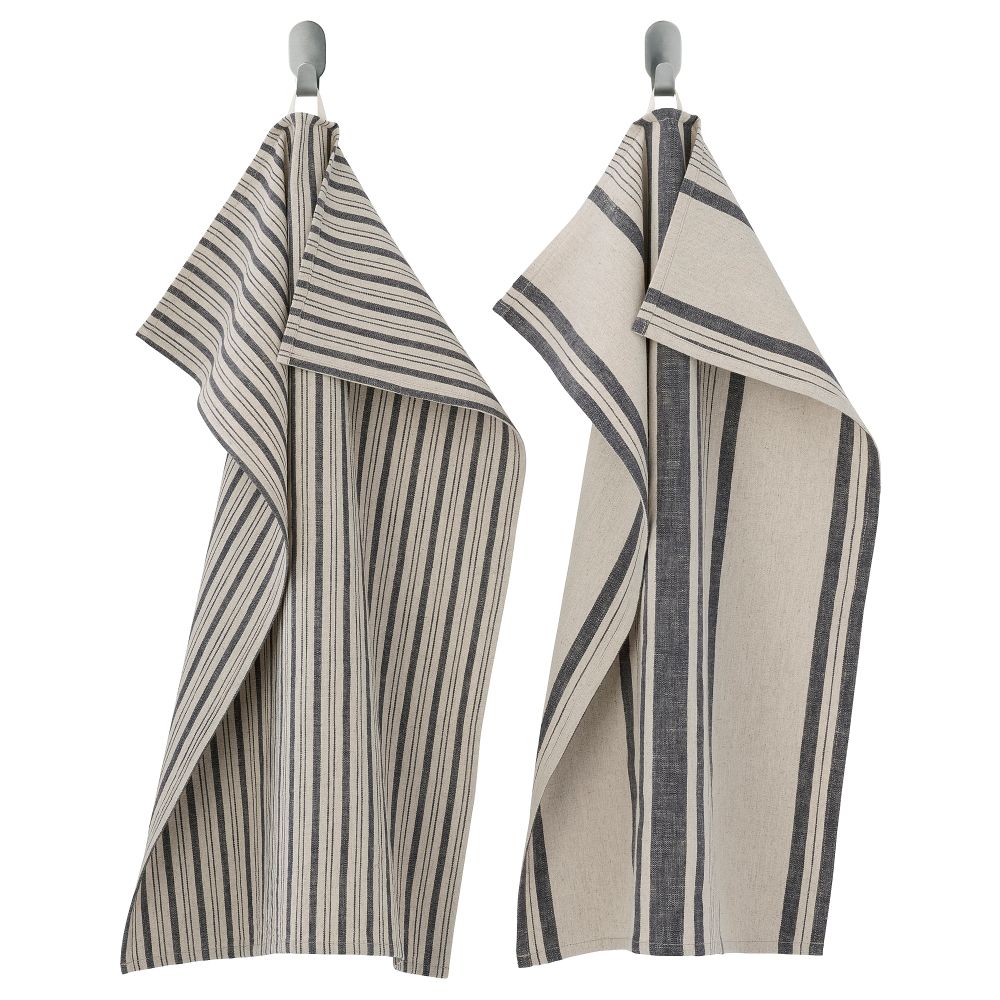 Полотенце кухонное, полоска, серый бежевый, 50x70 см IKEA MARIATHERES МАРИАТЕРЕС 704.795.83 - фото 1