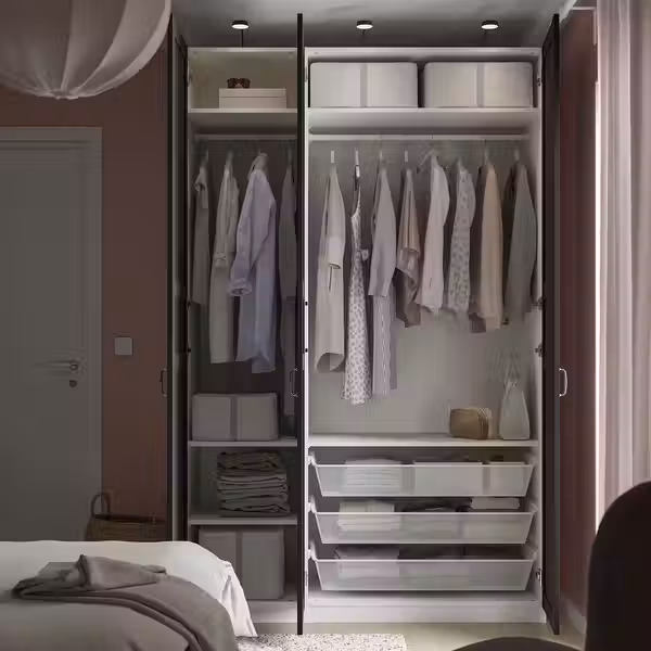 PAX / FLISBERGET Гардероб, комбинация - белый/антрацит 150x60x236 см - фото 2