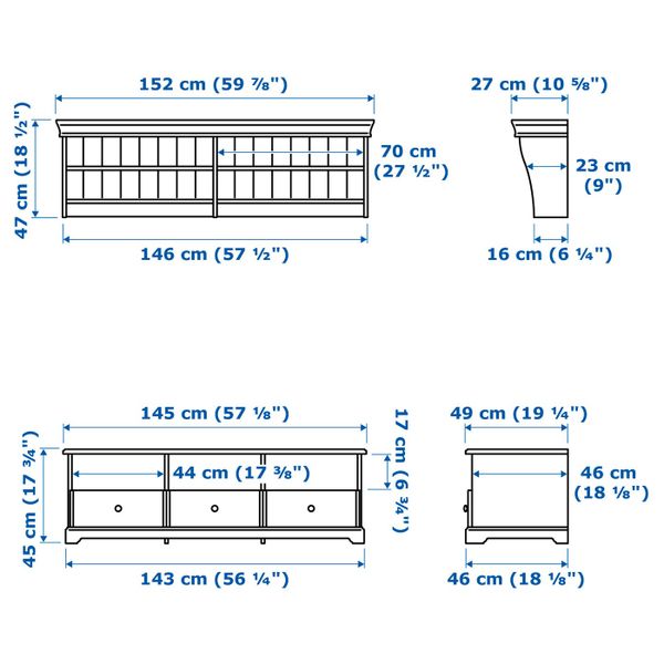 IKEA, дополнительный ракурс - схема-чертеж с размерами
