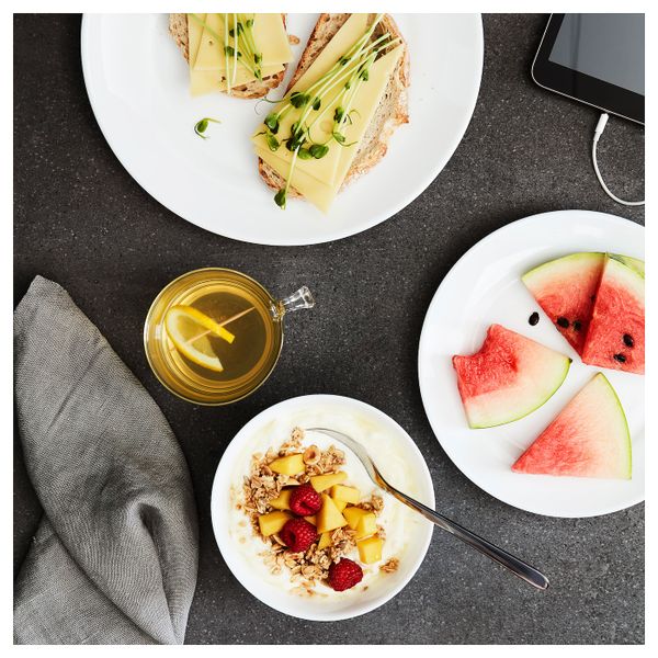 Сервиз, 12 предметов, белый IKEA SAMTIDIG САМТИДИГ 003.721.80 - схема-чертеж с размерами