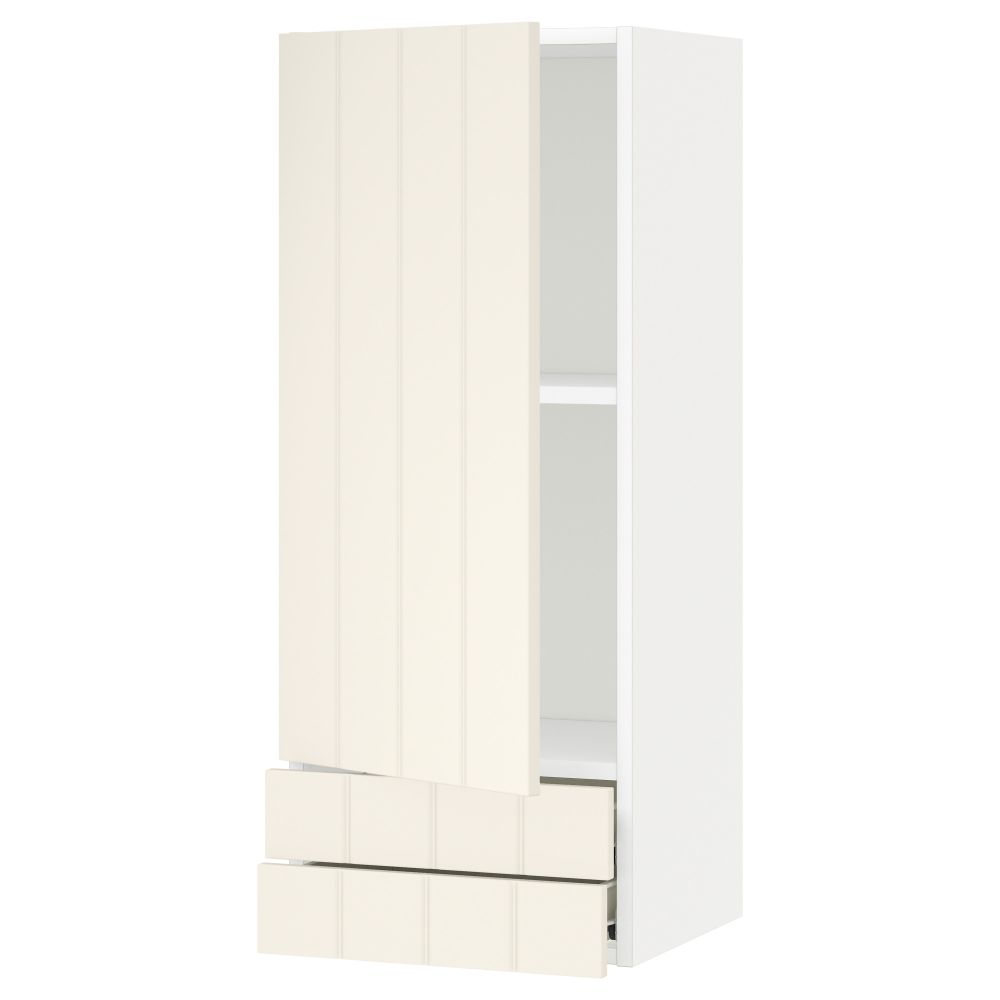 Навесной шкаф с дверцей, 2 ящика МЕТОД / ФОРВАРА, белый, Хитарп белый с оттенком - схема-чертеж с размерами