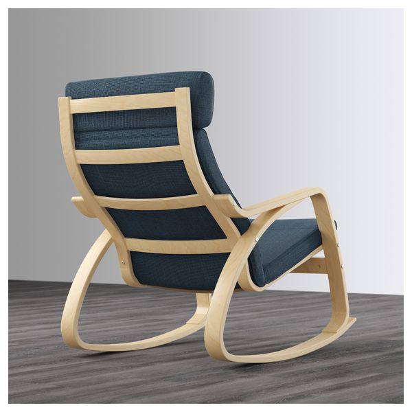 Кресло-качалка ПОЭНГ, березовый шпон, Хилларед темно-синий - схема-чертеж с размерами