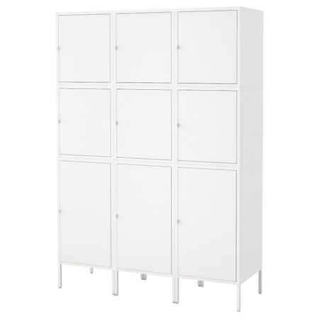 Комбинация для хранения с дверцами, белый 135x47x192 см IKEA HÄLLAN ХЭЛЛАН 992.766.84