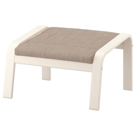 Табурет для ног ПОЭНГ, белый, Хилларед бежевый