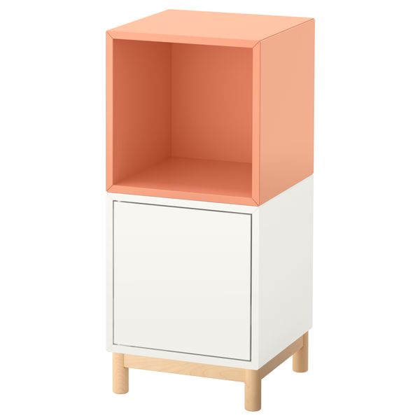 Комбинация шкафов с ножками ЭКЕТ, белый, светло-оранжевый (35x35x80 см) - фото 1