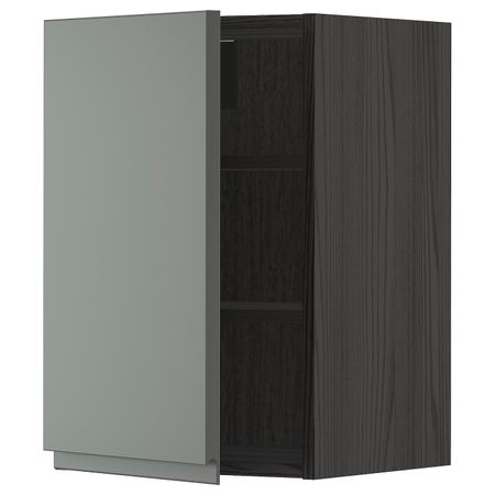 Шкаф навесной с полкой, черный/Воксторп темно-серый 40x60 см IKEA МЕТОД 693.107.93