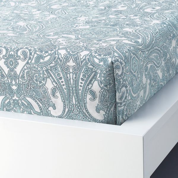 Простыня, белый, синий 150x260 см IKEA JÄTTEVALLMO ЙЭТТЕВАЛЛМО 804.366.06 - фото 2