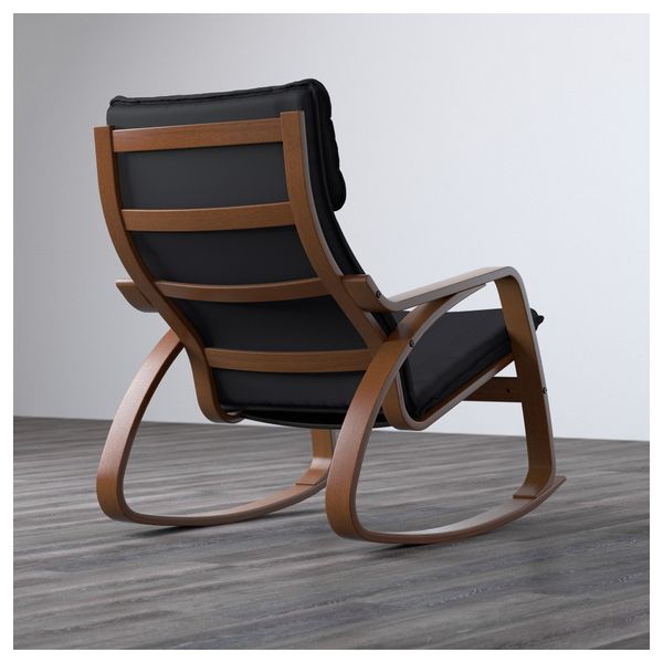 Кресло-качалка ПОЭНГ, классический коричневый, Ранста черный - фото 3