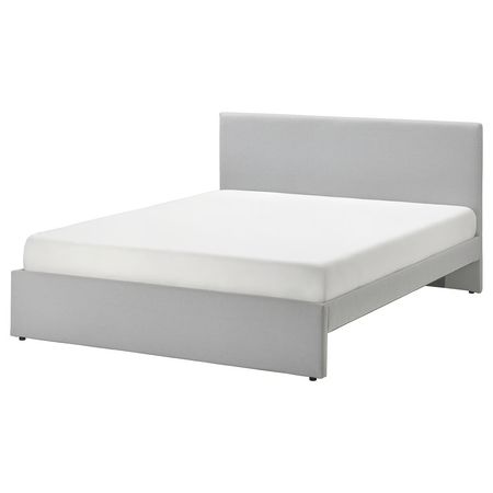 GLADSTAD Каркас кровати с обивкой - Kabusa светло-серый 160x200 см