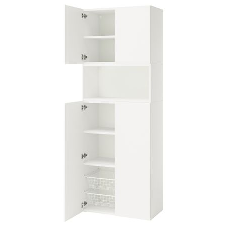 Комбинация для хранения с дверцами, белый, Fonnes белый, 80x42x221 см IKEA PLATSA ПЛАТСАA ПЛАТСА 495.858.68