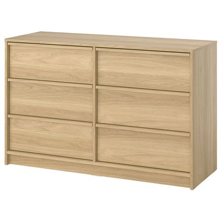 ANKARUDDEN Комод с 6 ящиками - с 2 ящиками/под дуб 139x48x87 см