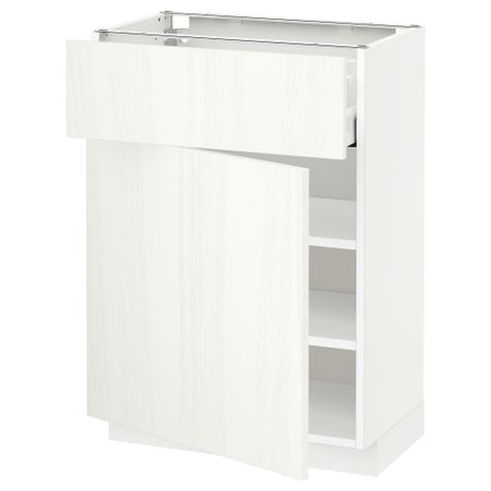 Напольный шкаф с ящиком, дверью МЕТОД / МАКСИМЕРА, белый, Росдаль белый