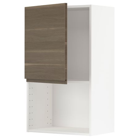 Навесной шкаф для СВЧ-печи, белый/Воксторп под грецкий орех 60x100 см IKEA METOD МЕТОД 694.474.23