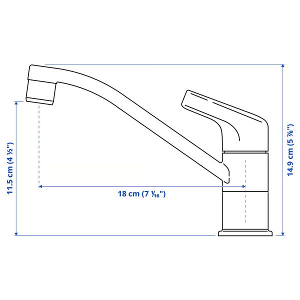 IKEA в интерьере - схема-чертеж с размерами