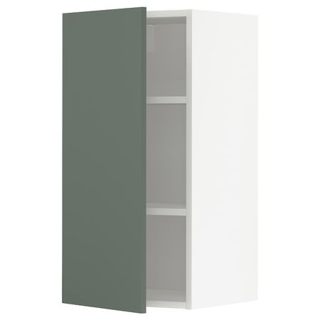 Навесной шкаф с полками, белый/Бодарп серо-зеленый 40x80 см IKEA METOD МЕТОД 194.471.09