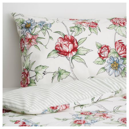 Пододеяльник и 2 наволочки ГОРДМОЛЛА, цветы (200x200/50x70 см)