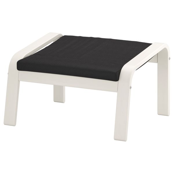Табурет для ног ПОЭНГ, белый, Финнста серый - фото 1