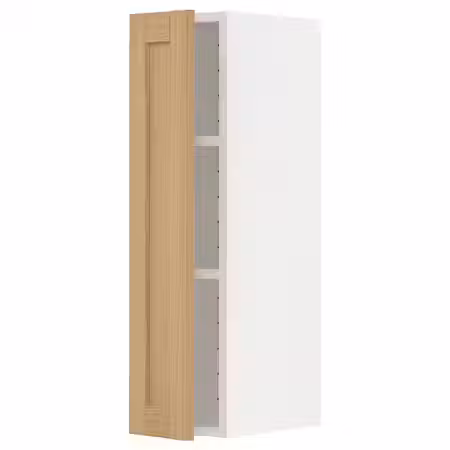 METOD Навесной шкаф с полками - белый/Forsbacka дуб 20x80 см