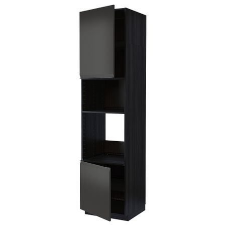 Высокий шкаф для духовки, СВЧ, 2 дверцы, полки IKEA METOD МЕТОД 394.955.85