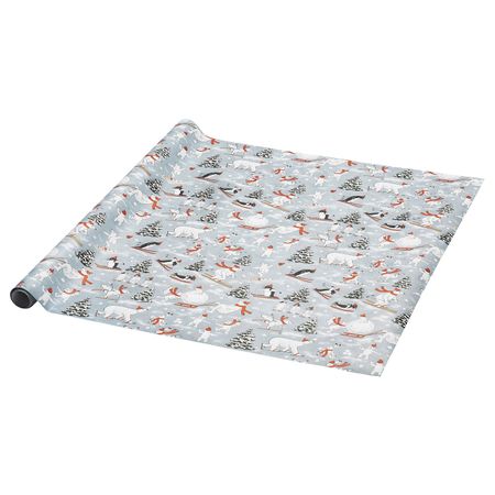 Рулон оберточной бумаги, анималистический орнамент серый 3x0.7 м IKEA VINTER 2020 ВИНТЕР 2020 504.714.27