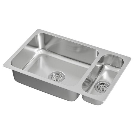 Мойка 1 1, 2 врезная, нержавеющая сталь, 75x46 см IKEA HILLESJÖN ХИЛЛЕШЁН 291.711.38
