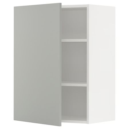 METOD Навесной шкаф с полками - белый/Havstorp светло-серый 60x80 см