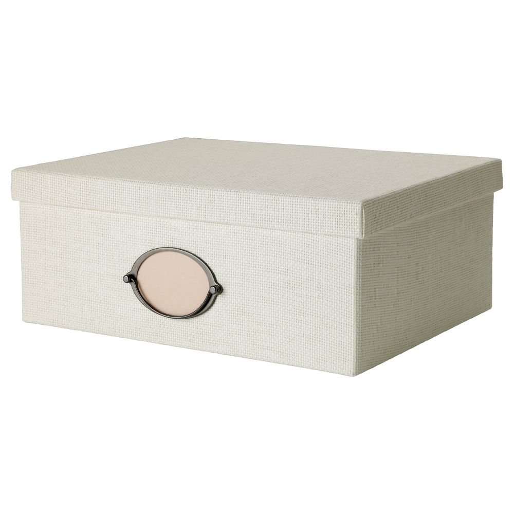 Коробка с крышкой КВАРНВИК, белый (38x29x15 см) - фото 1