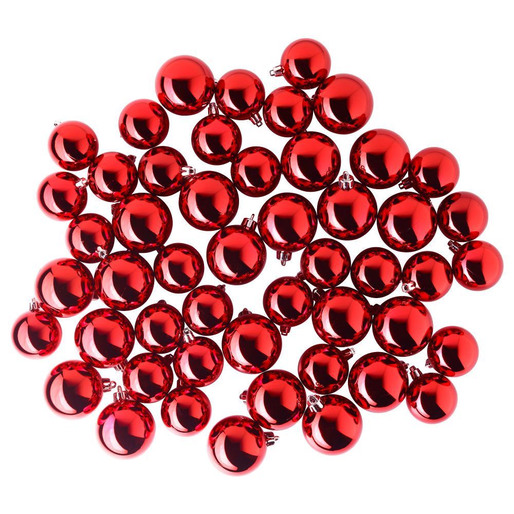 Украшение шар, 50 шт. ВИНТЕР 2016, красный - фото 1