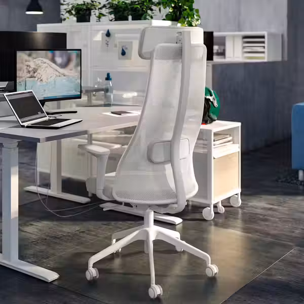 JÄRVFJÄLLET Рабочий стул с подлокотниками - Grann белый - фото 5