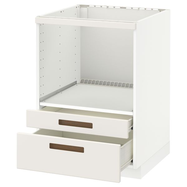 Напольный шкаф для комбинирования СВЧ, ящики МЕТОД / ФОРВАРА, белый, Мэрста белый (60x60 см) - схема-чертеж с размерами