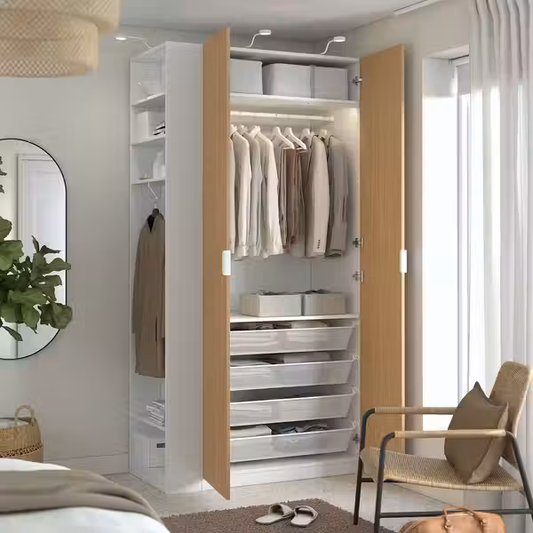 PAX / STORKLINTA СТОРКЛИНТА Гардероб, комбинация - схема-чертеж с размерами