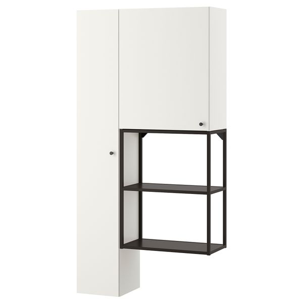 Комбинация для хранения, антрацит, белый, 90x32x180 см IKEA BEGIVENHET БЕГИВЕНХЕТ 493.315.03 - фото 2