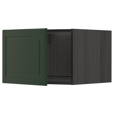 Верхний шкаф на холодильник/морозильн, черный/Будбин темно-зеленый 60x40 см IKEA МЕТОД 893.133.14