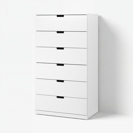 NORDLI Комод с 6 ящиками - белый 80x145 см
