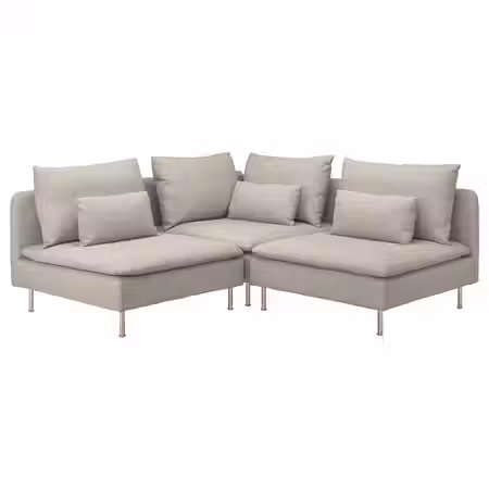 SÖDERHAMN 3-местный угловой диван - фридтуна светло-бежевый